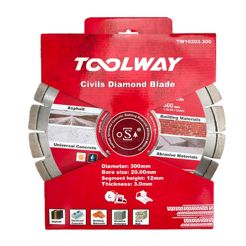 Civils Diamond Blade 300x3.0x12x20mm (12˝)