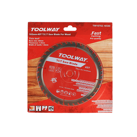 165MM-40T TCT Saw Blade For Wood(165x1.6x1.0x40Tx20)Thin Kerf