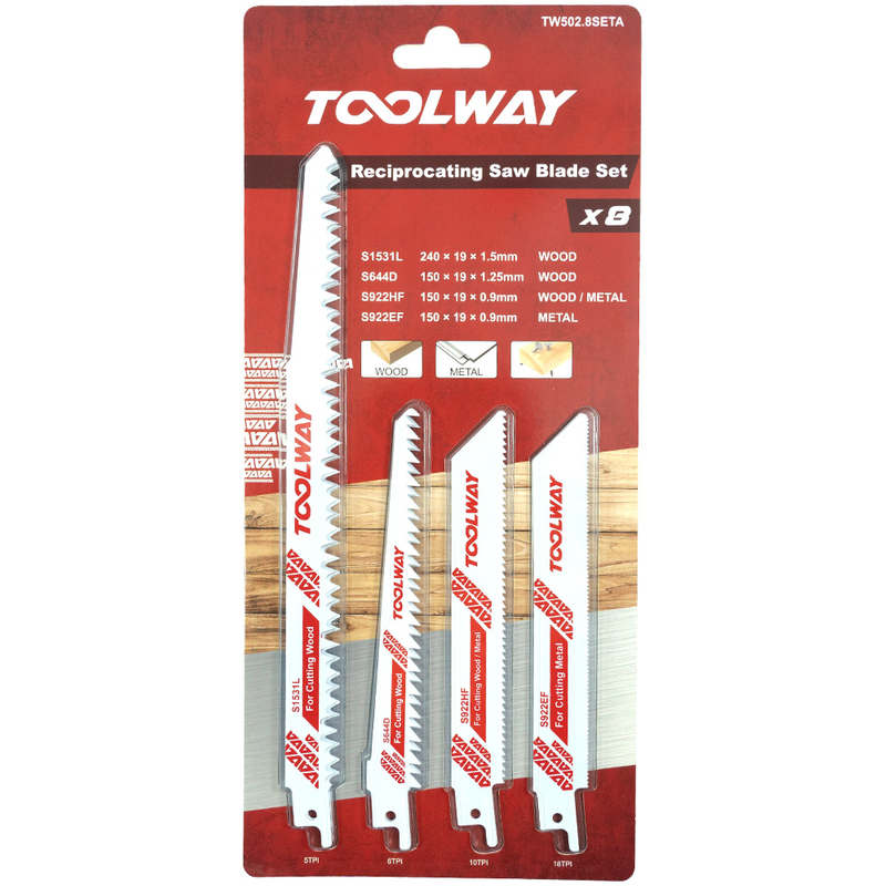 Reciprocating Saw Blade Set – 4 Piece Wood & Metal Cutting Blades