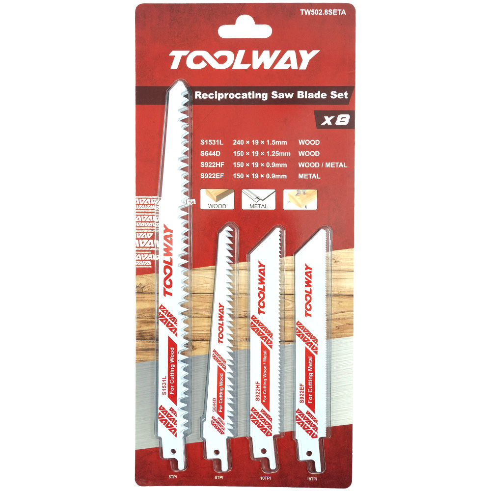 Reciprocating Saw Blade Set – 4 Piece Wood & Metal Cutting Blades