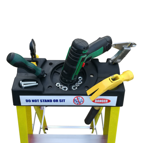 TOOLWAY Fibreglass Swingback Step Ladder