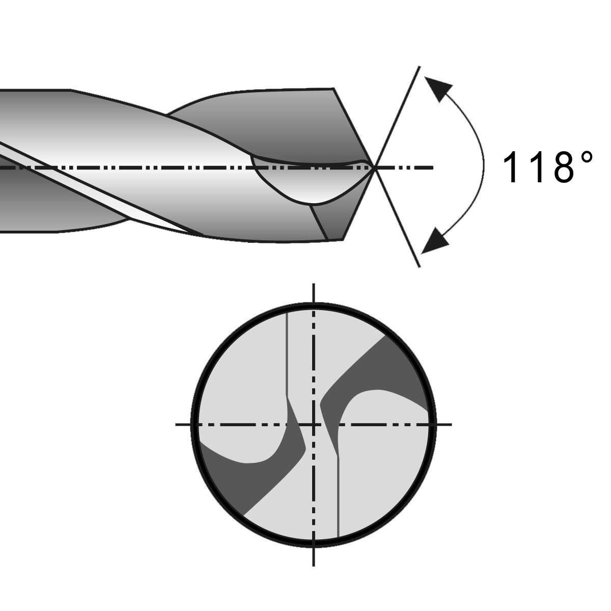 HSS 118&deg;切割角