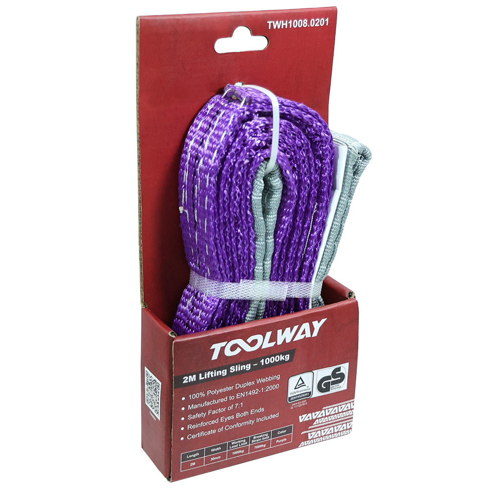 2M Polyester Lifting Sling – 1000 kg Webbing Sling