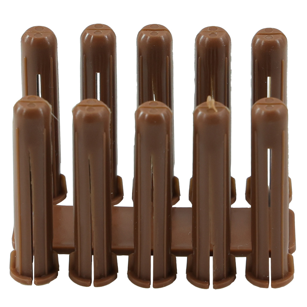 Brown Wall Plugs 7 × 40 mm – Plastic Masonry Anchors