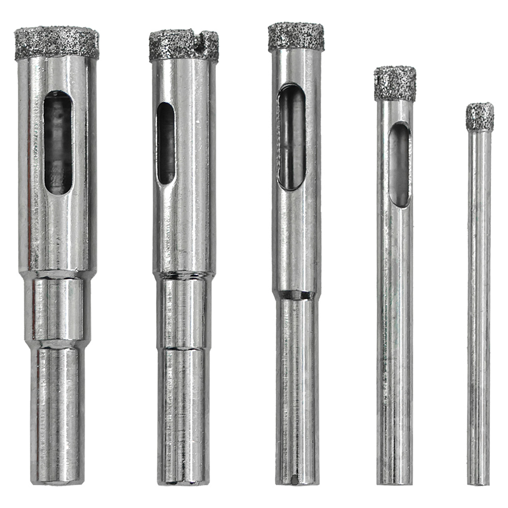 6 Pc Diamond Core Drill Bit Set with Suction Guide for Tile & Glass