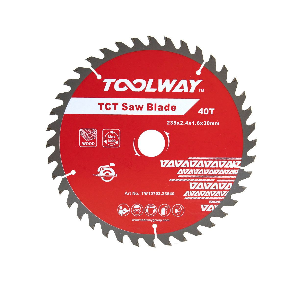 235MM-40T TCT Saw Blade For Wood(235x2.4x1.6x40Tx30)