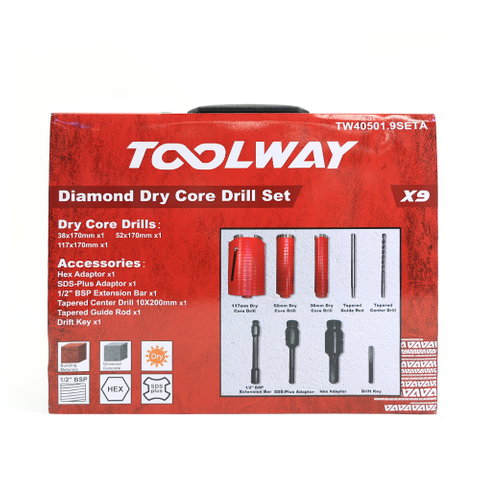 Diamond Dry Core Cutter Set 9pcs