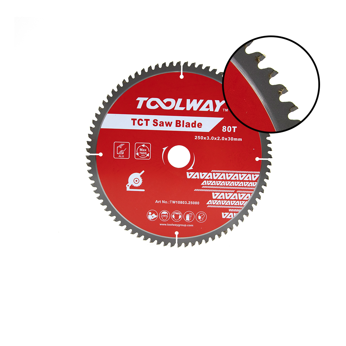 250MM-80T TCT Saw Blade For Aluminum(250x3.0x2.0x80Tx30)