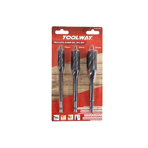 3pcs Tri-Flute Auger Bit For Wood Set