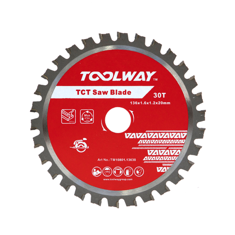 136MM-30T TCT Saw Blade For Steel(136x1.6x1.2x30Tx20)