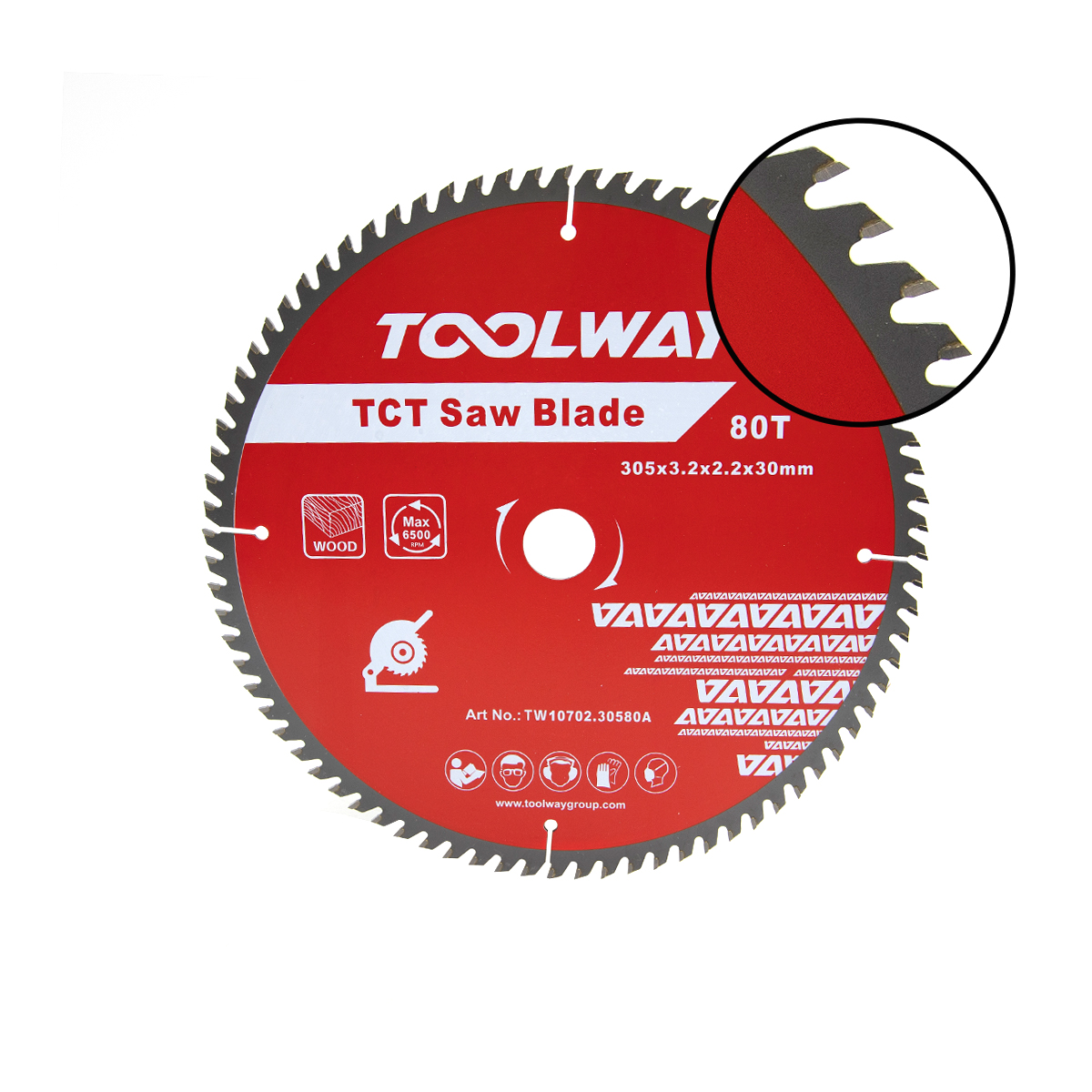 305MM-80T TCT Saw Blade For Wood(305x3.2x2.2x80Tx30)