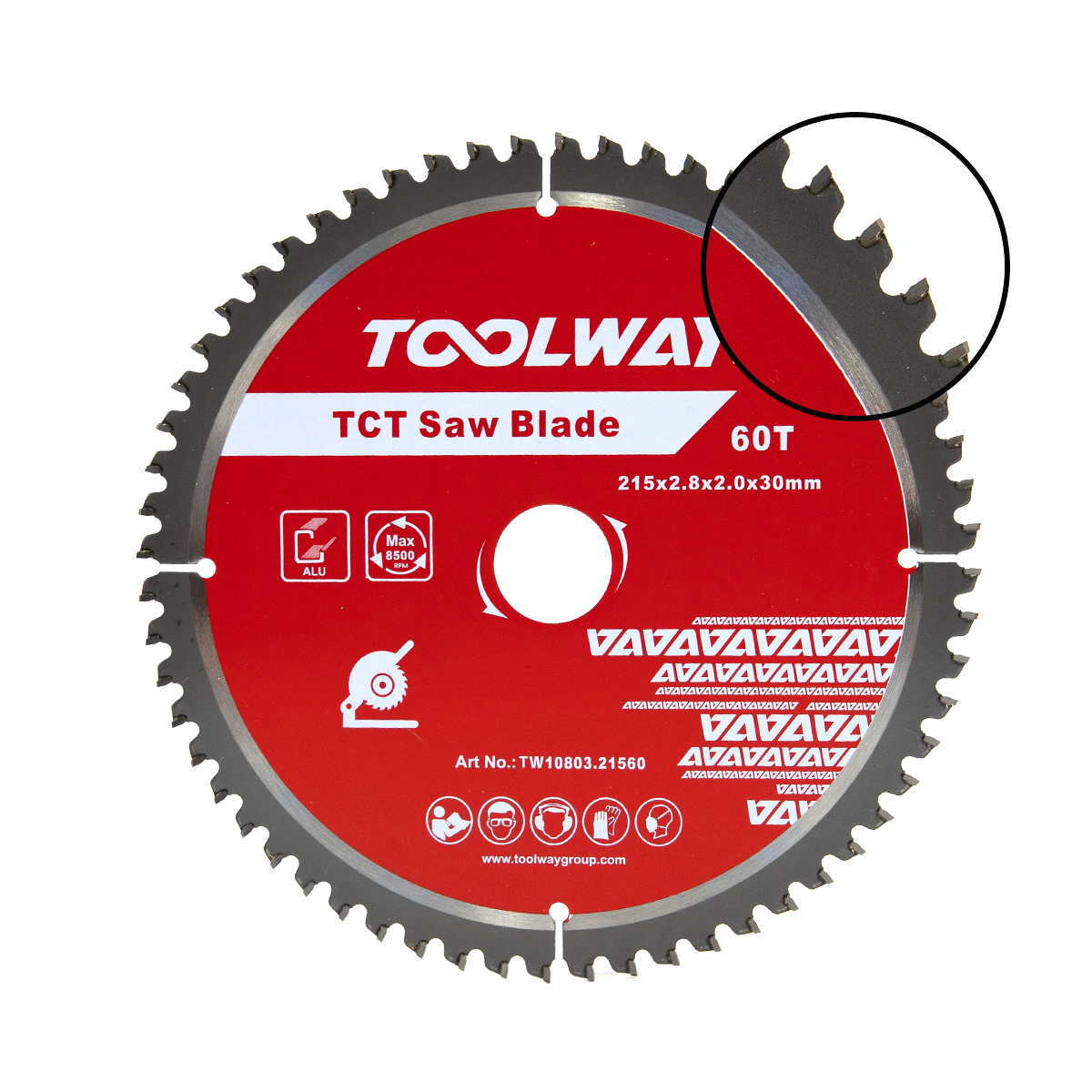 215MM-60T TCT Saw Blade For Aluminum(215x2.8x2.0x60Tx30)