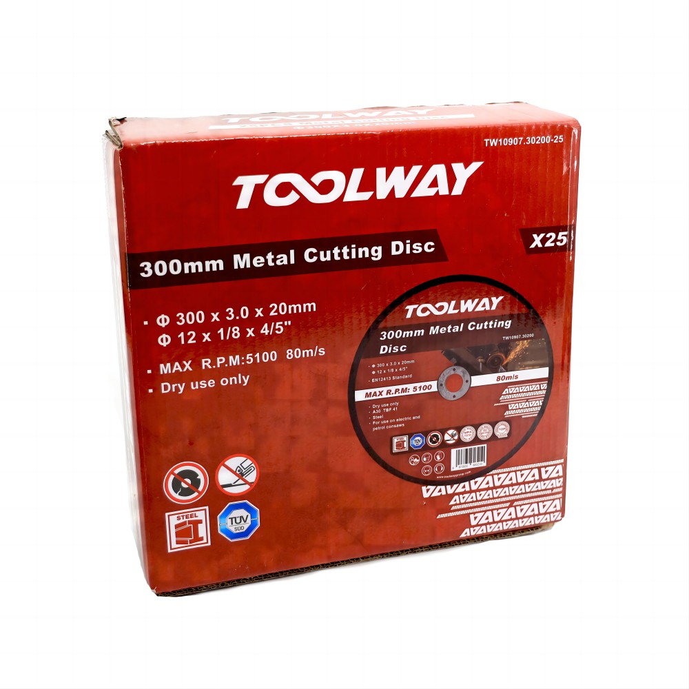 300MM Cutting Disc for Metal(25pcs in A Color Box)